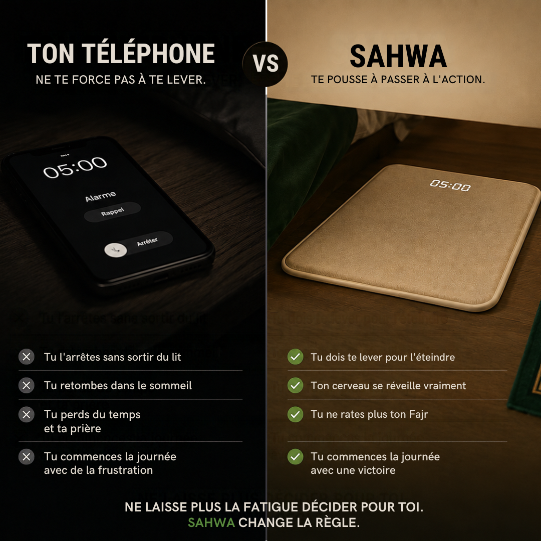 Sahwa — Le réveil que tu ne peux pas éteindre depuis ton lit
